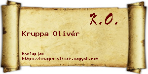 Kruppa Olivér névjegykártya